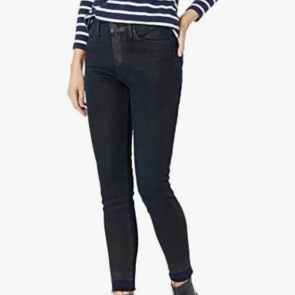 Hudson Barbara High Waist SS Ankle Jeans Released Hem Coated Indigo Size 30 - Picture 1 of 12